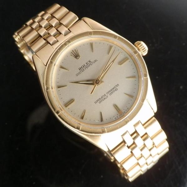 ★★★　R O L E X ★★★  1962’S OYSTER PERPETUAL COLLECTION FIFTEEN 15 – 14K SOLID GOLD “REEDED BEZEL”  1962年オイスターパーべチュアルコレクション15 -” 14金無垢 “リーディッドベゼル”  Ref.1007/Cal.1560のサムネイル