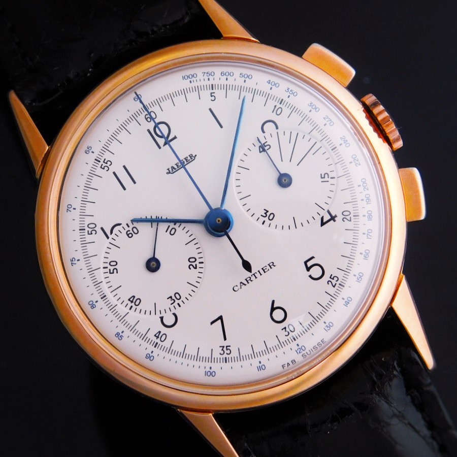 ★★★ CARTIER By JAEGER ★★★  Legendary W Name “2 REGISTER CHRONOGRAPH” 18K SOLID PINK GOLD☆伝説Wネーム “2レジスタークロノグラフ” 18金無垢ローズゴールド Ref.12313/Cal.285のサムネイル