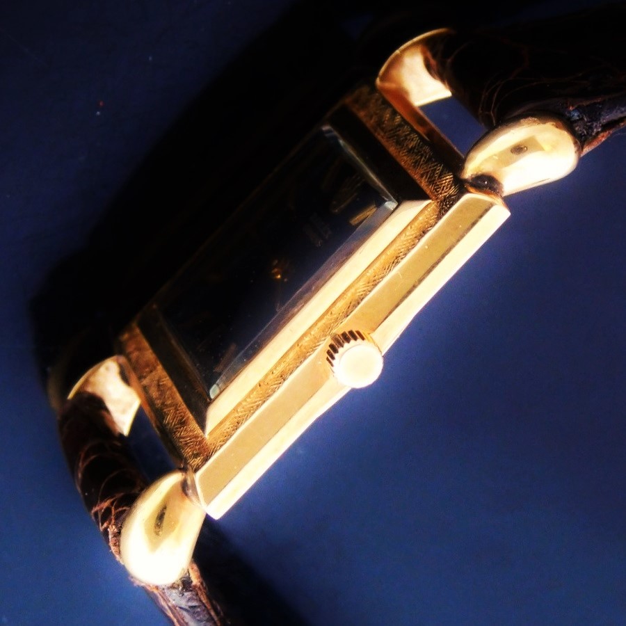 ★★★ ROLEX ★★★ 18K Solid Gold Drop Lug “THE SQUARE” Pinhole Screw Back Case☆18金無垢ゴールド w/ドロップラグ “ザ スクエアー彫金” ピンホール式ネジ込みバックケース Ref.9878/Cal.650のサムネイル