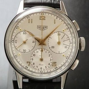 激希少1950年代★ED.HEUER/エド・ホイヤー★Cal.72クロノグラフ ステンレススティール