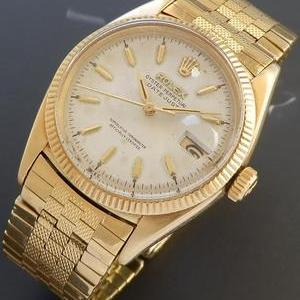 14金無垢シャンパンゴールド★ロレックス デイトジャスト Ref.6605/Cal.1065★18金純正ブレス