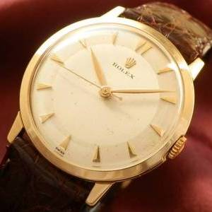 ラウンドの美学…14金無垢シャンパンゴールド★ロレックス 1950年代★Cal.1210耐衝