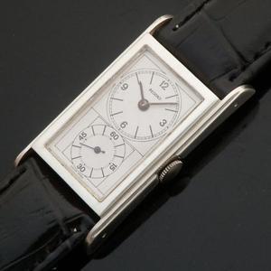 激希少デュオダイアル角型★レコード ドクターウオッチ プリンス★1940年代 Cal.118★RECORD GENEVE★Requtangular Duo-Dial ” DOCTOR WATCH” Rail Way Case