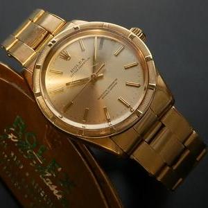 希少18金無垢シャンパンゴールド ★ロレックス オイスターパーペチュアル コレクション Ref.1003/Cal.1570★C&Iリベット