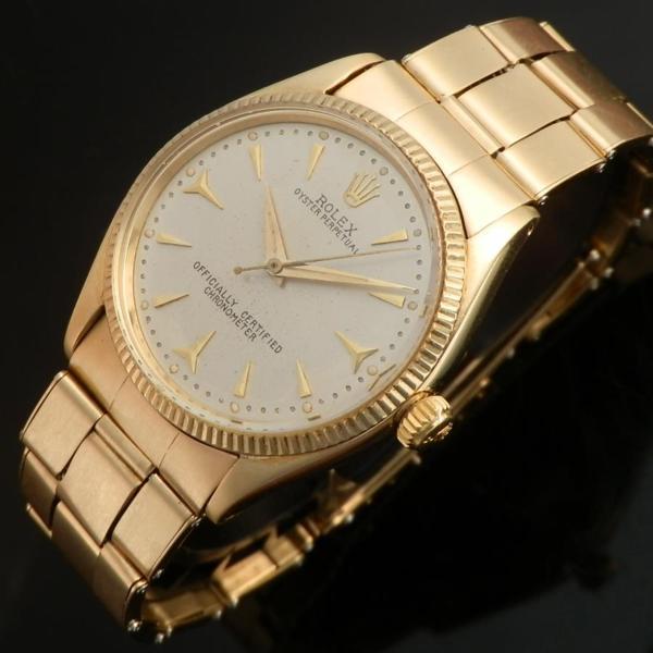 R O L E X Oyster Perpetual Collection/ 14K Solid Gold w/14K 