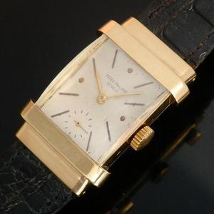 ★★★　PATEK PHILIPPE　★★★  18K SOLID GOLD – REQUTANGULAR “TOP HAT” – Circa 1950★18金無垢シャンパンゴールド – 最強レクタンギュラー”トップハット” – 1940年代  Ref.1450/Cal.9-90