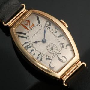 ★★★　PAUL MOSER 　★★★  14K Pink Gold “BIG TONNEAU” Arabic numerals W/Flexble Lug★14金無垢 “44mm ビッグトノー” ビザン数字レッドトップ12 W/フレキシブルラグ