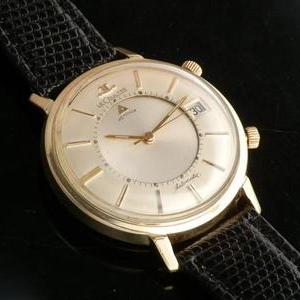 ★★★ JAEGER-LECOULTRE ★★★  14K SOLID GOLD “MEMOVOX” THE FIRST AUTOMATIC ALARM DATE★14金無垢シャンパンゴールド “メモボックス” 自動巻アラームデイトファーストモデル Ref.267-825/Cal.825