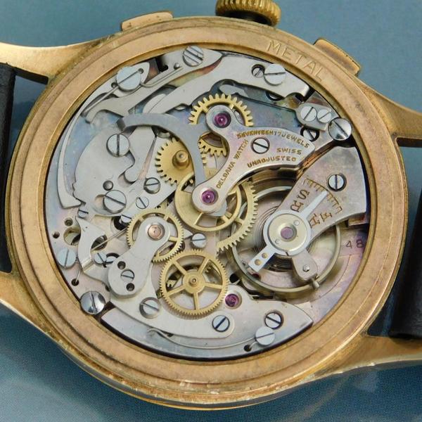 CHRONOGRAPHE SUISSE DELBANA 18K SOLID GOLD “ANTIMAGNATIC” 38mmBIG ...