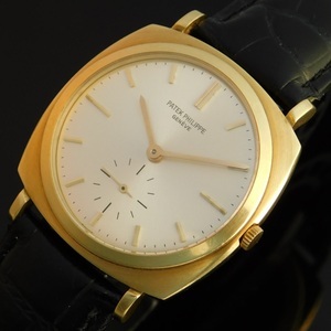 ★★★ PATEK PHILIPPE ★★★  18K Solid Gold “CUSHION” Automatic Geneve seal☆18金無垢シャンパンゴールド “ファットクッション”自動巻 スモールセコンド  Ref.3525/Cal.27-460