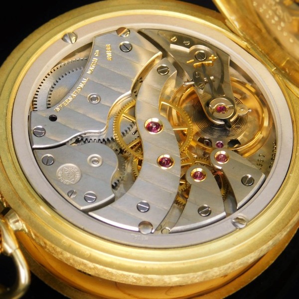 I W C International Watch Co 18K Solid Gold Hunter 48mm Over