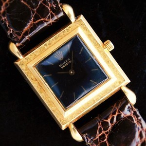 ★★★ ROLEX ★★★ 18K Solid Gold Drop Lug “THE SQUARE” Pinhole Screw Back Case☆18金無垢ゴールド w/ドロップラグ “ザ スクエアー彫金” ピンホール式ネジ込みバックケース Ref.9878/Cal.650