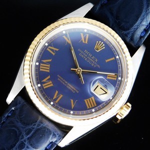 ★★★ ROLEX ★★★  OYSTER PERPETUAL DATEJUST Circa 1974 Ref.1601/3 18K SOLID GOLD BEZEL,CROWN & STEEL” BLUE ROMAN NUMERAL”  18金無垢ベゼル 竜頭 & スティール “ブルー ローマン文字盤゛Cal.1570