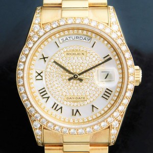 ★★★　R O L E X ★★★  100% Factory Orignal “Diamonds Bezel & Dial” DAY-DATE 18k Solid Gold✩ロレックス純正ダイヤモンドベゼル&ダイアル “オイスターパーペチュアル デイデイト” 18金無垢 Ref.18388/Cal.3155