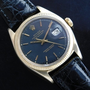 ★★★ ROLEX ★★★ Fourth Generation Model “DATEJUST” 14K SOLID GOLD CASE✩激激希少14金無垢シャンパンゴールド1956年頃製造★ロレックス デイトジャスト Ref.6605★希少純正ブラックダイアルCal.1065