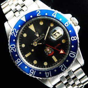 ★★★ ROLEX ★★★ Blue-Bezel & Red 24 Hours Hand “BLUEBERRY UAE MILITARY” Red Letter✩ブルーベゼル & レッド24時間針 “ブルーベリー公式アラブ首長国連邦ミリタリーモデル”ｗ／レッドレター  G M T-マスター Ref.1675/Cal.1570