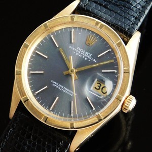 ★★★ R O L E X ★★★ Oyster Perpetual Date “REEDED BEZEL” 18K Solid Gold W/Gray Dial☆激希少1967年美品18金無垢シャンパンゴールドエンジンベゼル★ロレックス オイスターパーペチュアルデイト Ref.1501★希少グレイダイアル