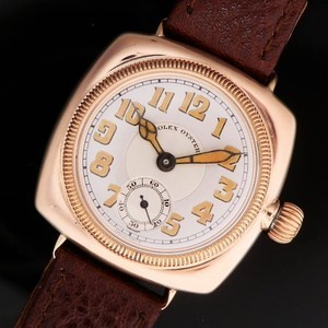 ★★★ R O L E X ★★★ THE FIRST OYSTER “9K SOLID ROSE GOLD CUSHION” NEEDED BEZEL☆幻の逸品1927年頃製造極上品★ロッレクス ファーストオイスターモデル クッション★9金無垢ローズゴールド