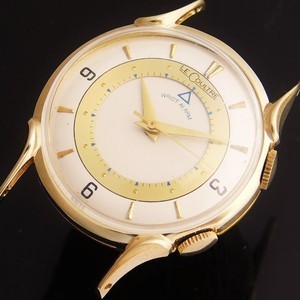 ★★★ LECOULTRE ★★★ 14k Solid gold w/Exotic Lug “SECOND ALARM” D&A Watch Case☆激激希少美品14金無垢エキゾチックケースD&A★ルクルト リストアラーム★Cal.814☆1950年代