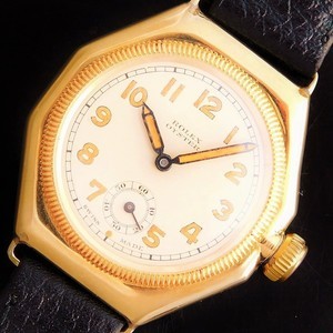 ★★★ R O L E X ★★★ THE FIRST OYSTER “18K SOLID GOLD OCTAGON” NEEDED BEZEL☆幻18金無垢オイスターファーストモデル1925年最初期★ロレックス オクタゴン★伝説名機キャリバー600エクストラプリマ