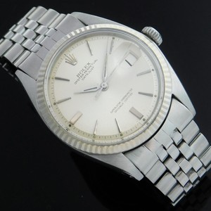 ★★★ ROLEX ★★★ Stainless Steel & “18K Solid Gold White Edged Bezel” In 1964☆希少1964年製造☆18金無垢ホワイトゴールドエッジベゼル& すスティール★ロレックス デイトジャスト Ref.1601★1971年製造R.6251H/FF.55