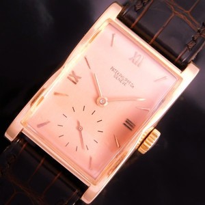 ★★★ PATEK PHILIPPE ★★★ 18K Solid Rose Gold Rectangular – ASPERITAS – 18K Rose Gold makers☆激希少極上品☆18金無垢ローズゴールド1948年製造アーカイブ付属★パテック フィリップ アスペリタス Ref.1588★名機9-90スワンネック