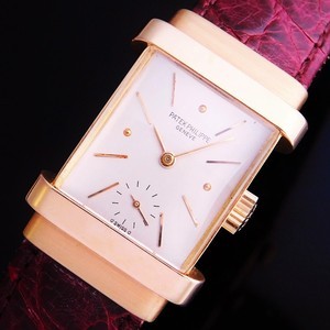 ★★★ PATEK PHILIPPE ★★★ 18K Solid Rose Gold Requtangular – TOP HAT – 18K Rose Gold makers☆1940年製造アーカイブ極上18金無垢ローズゴールドσダイアル★パテックフィリップ トップハット Ref.1450★伝説C.9-90バイメタル切テンプ