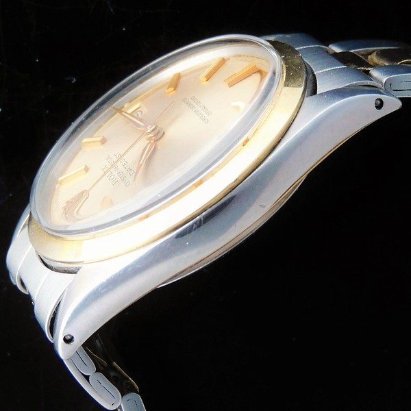 ROLEX Stainless Steel & “14K Solid Gold Smooth Bezel” Radium