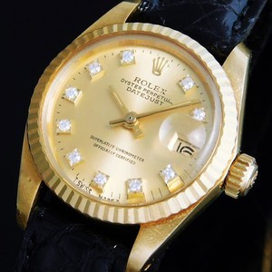 ★★★ ROLEX ★★★ All Factory Original 18k Solid GoldーTotal 1.3 Karat Diamonds DATEJUST / Ref.6917☆極上美品1981年頃製造18金無垢☆純正10Pダイヤモンド★ロレックス デイトジャスト Ref.6917★キャリバー2030