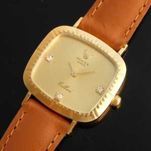 ★★★ ROLEX ★★★ 18K Solid Gold -CELLINI- 100% Factory Original 3P Diamonds Ref.4082☆激希少18金無垢3P純正ダイヤモンドダイアル★ロレックス チェリーニ Ref.4802★1990年代製造Cal.1601