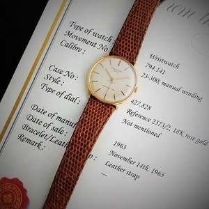 ★★★ PATEK PHILIPPE ★★★ 18K Solid Rose Gold – ROUND SMALL SECOND -W-name “Casa Welsch Sa” Ref.2573-2☆1963年製造アーカイブ激希少18金無垢ローズゴールド☆Wネーム★パテックフィリップ Ref.2573-2★伝説C.23-300ジュネーブシール