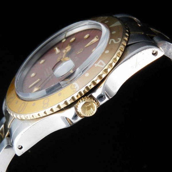 1975年製造希少マットダイアルW/フジツボ14金無垢&SS☆ロレックス GMT 