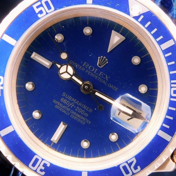 販促品 ROLEX希少品 ロレックス 掛け時計 金 青 サブマリーナ