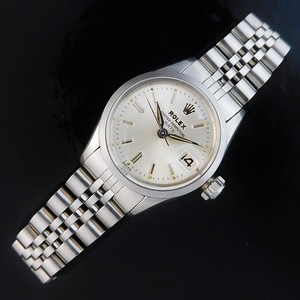 激希少1963年製造立体的紋章ROLEX★ロレックス オイスターデイト Ref.6516★Cal.1130☆ブレスRef.62510/FF.568レディース