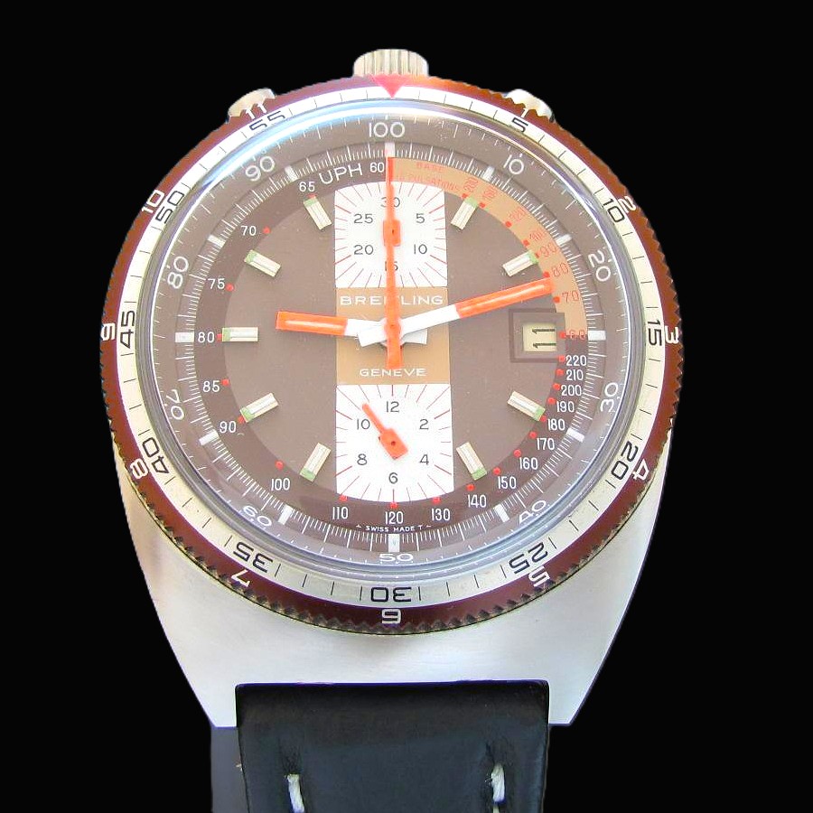 Breitling Chronomat “BULLEHEAD” Brown Up-Down Chronogrpah Dial Ref.7101 Cal.7734 / ブライトリング クロノマット ブルヘッド 縦目クロノグラフのサムネイル