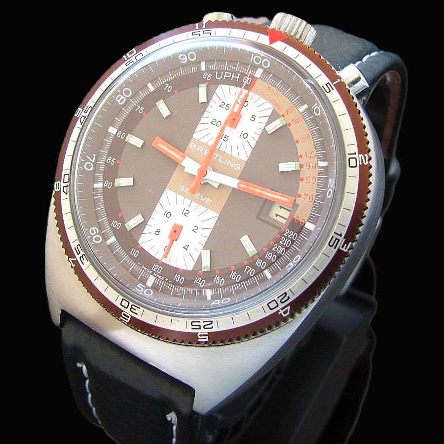Breitling Chronomat “BULLEHEAD” Brown Up-Down Chronogrpah Dial Ref.7101 Cal.7734 / ブライトリング クロノマット ブルヘッド 縦目クロノグラフのサムネイル