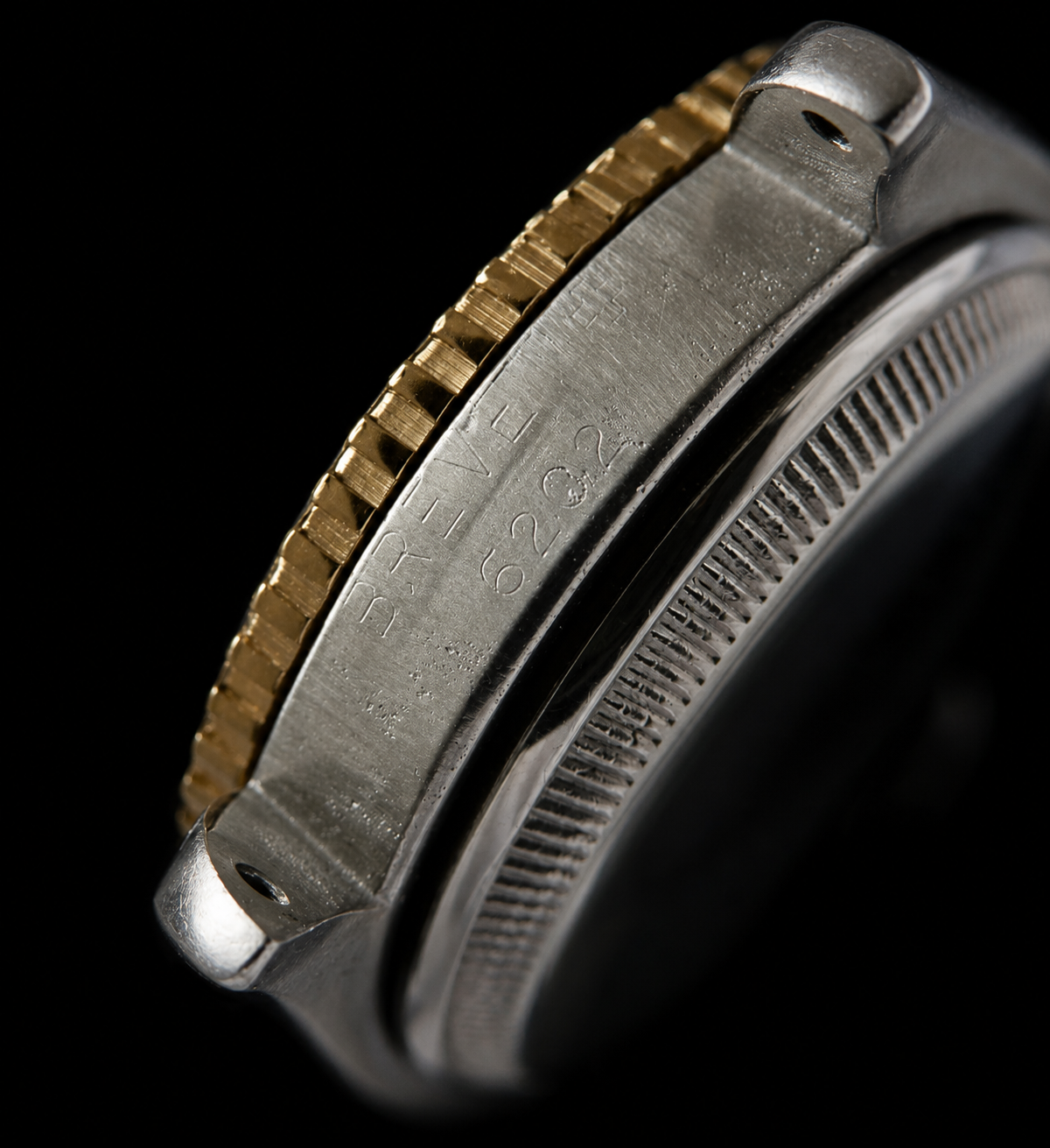 Rolex OysterR Perpetual ” TURN-0-GRAPH ” Ref.6202 Cal.645 18K intricate Crosss-pattern & Hour Markers engraving w.expandable bracelet Ref.6636 / オイスターパーペチュアル回転ベゼル”ターノグラフ” 18金無垢クロス柄時間スケール彫金ベゼル 6636 エクステンションブレスのサムネイル