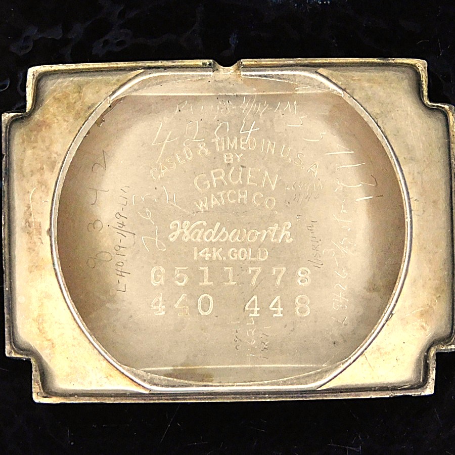 激希少1940年代製造14金無垢カーブド(湾曲)レクタンギュラー★グリュエン カーベックス(湾曲) Ref.440 488★Cal.440カーブド(湾曲)機のサムネイル