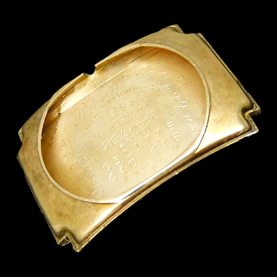 激希少1940年代製造14金無垢カーブド(湾曲)レクタンギュラー★グリュエン カーベックス(湾曲) Ref.440 488★Cal.440カーブド(湾曲)機のサムネイル