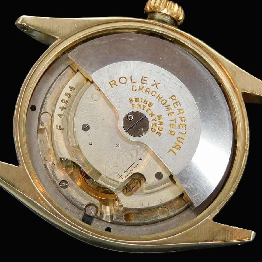 10金無垢シャンパーンゴールド彫金ベゼル★ロレックス オイスターパーペチュアル セミバブルバック Ref.6085★Cal.645☆1953年製造のサムネイル