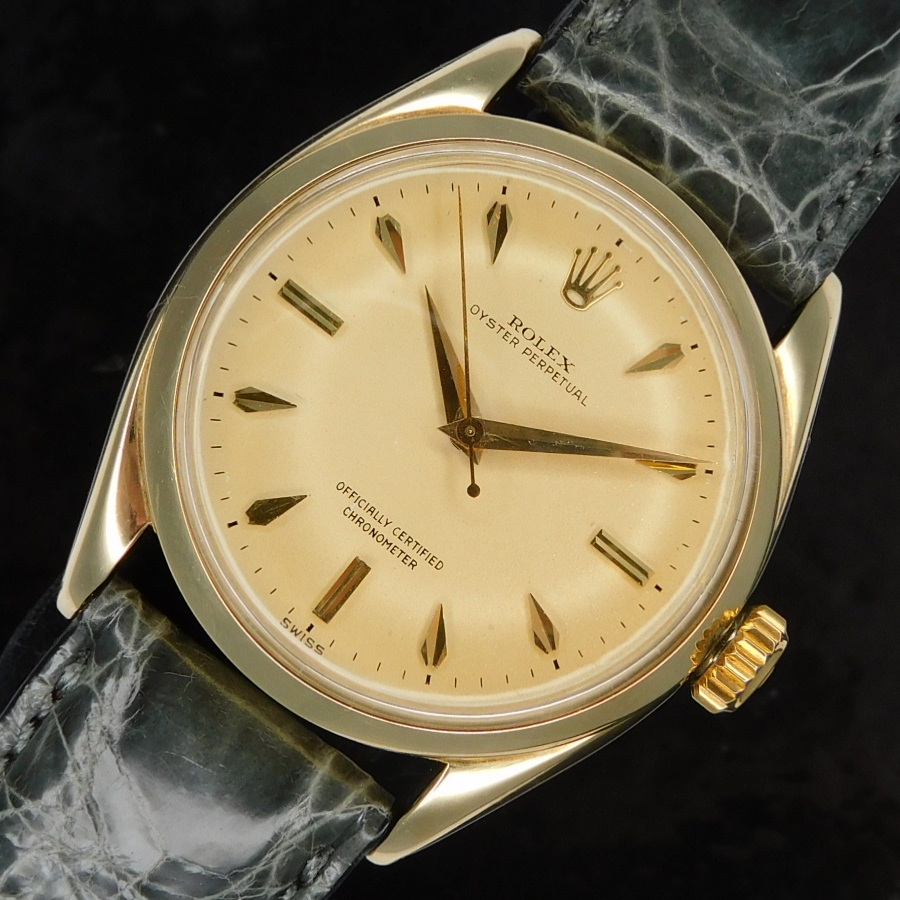 激激希少1955年製造14金無垢シャンパンコールド★ロレックス オイスターパーペチュアル Ref.6564★1030キャリバーのサムネイル