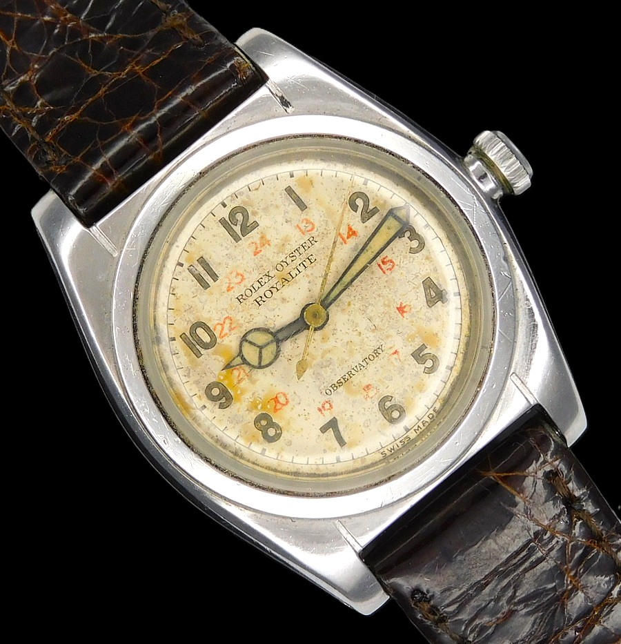 幻の逸品1941年製造24時間レッドインダイアル★ロレックス ロイヤリティー フラットバック Ref.2765★手巻10 1/2ライン☆スーパーバランスのサムネイル