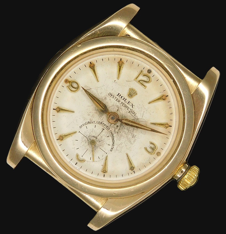 激激希少1944年上位将校仕様US軍用14金無垢★ロレックス バブルバック Ref.3130★立体紋章ラジウムインデックス☆Cal.630のサムネイル