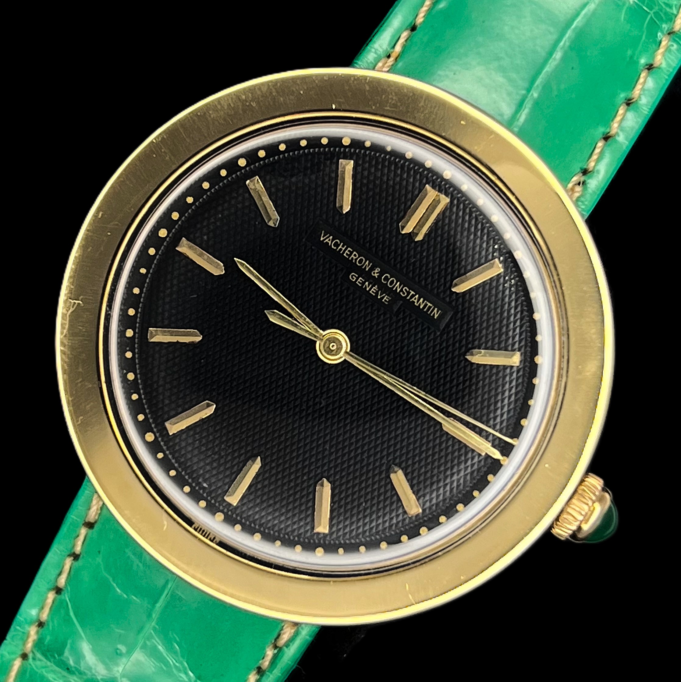 幻の逸品18金無垢ディスク35mmワイドボディーフーデッド★ヴァシュロン・コンスタンタン★光沢グロスブラック☆緩急針高級仕上げCal.466/3Bのサムネイル