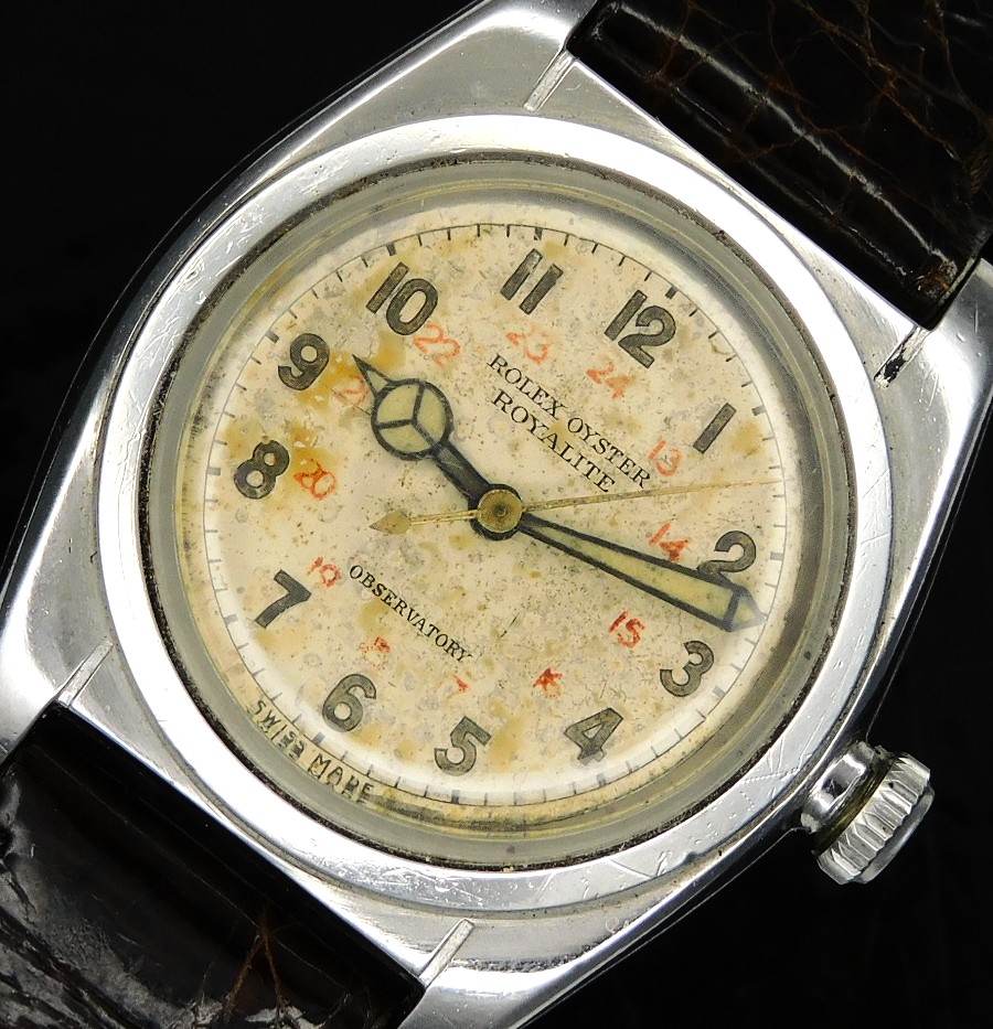 幻の逸品1941年製造24時間レッドインダイアル★ロレックス ロイヤリティー フラットバック Ref.2765★手巻10 1/2ライン☆スーパーバランスのサムネイル