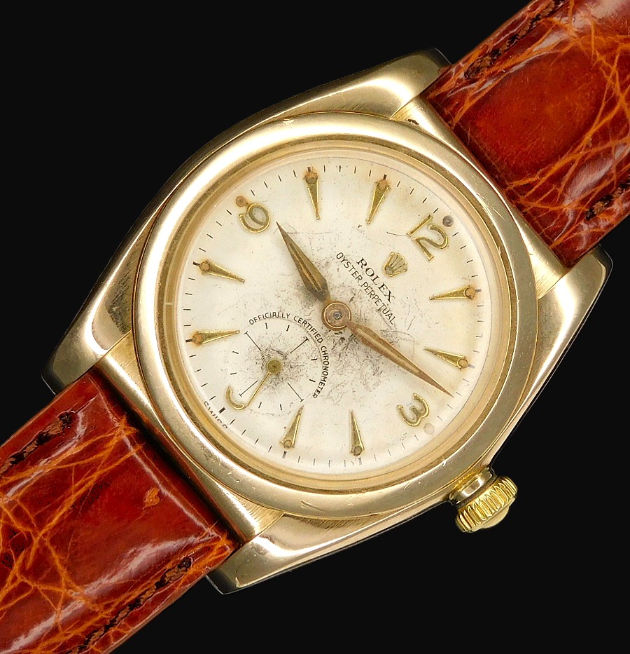 激激希少1944年上位将校仕様US軍用14金無垢★ロレックス バブルバック Ref.3130★立体紋章ラジウムインデックス☆Cal.630のサムネイル