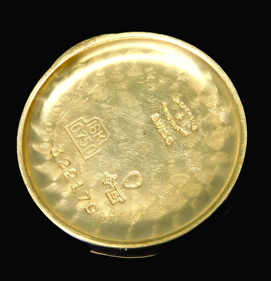 幻の逸品18金無垢ディスク35mmワイドボディーフーデッド★ヴァシュロン・コンスタンタン★光沢グロスブラック☆緩急針高級仕上げCal.466/3Bのサムネイル