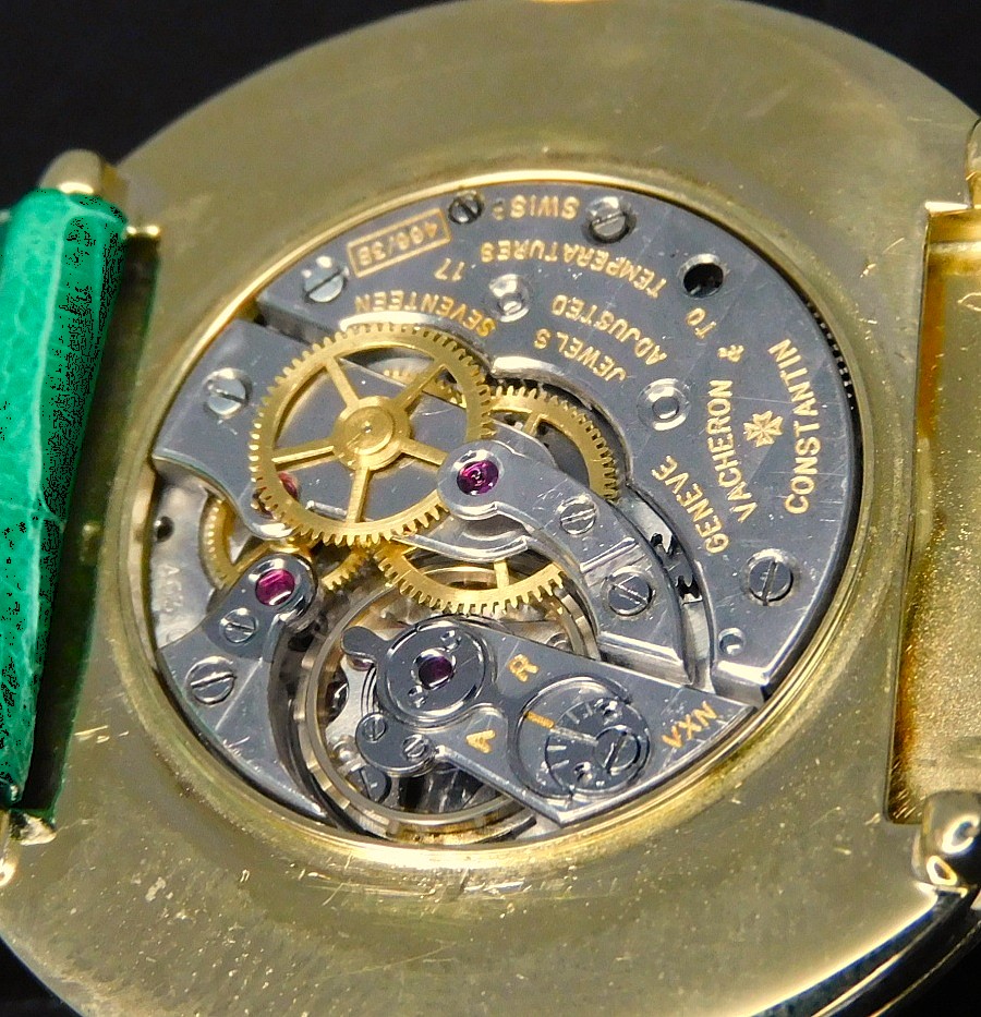 幻の逸品18金無垢ディスク35mmワイドボディーフーデッド★ヴァシュロン・コンスタンタン★光沢グロスブラック☆緩急針高級仕上げCal.466/3Bのサムネイル