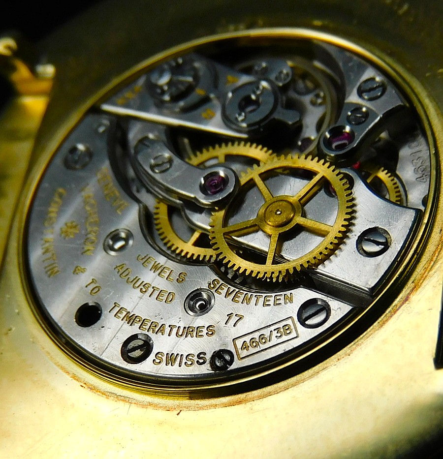 幻の逸品18金無垢ディスク35mmワイドボディーフーデッド★ヴァシュロン・コンスタンタン★光沢グロスブラック☆緩急針高級仕上げCal.466/3Bのサムネイル