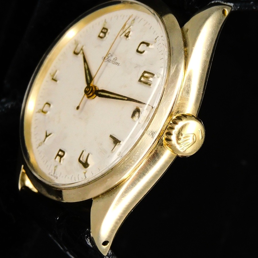 激激希少CENTURYCLUBインデックス文字盤14金無垢★ロレックス オイスターパーペチュアル イートンEATON Ref.6422★1955年製造Cal.1021のサムネイル